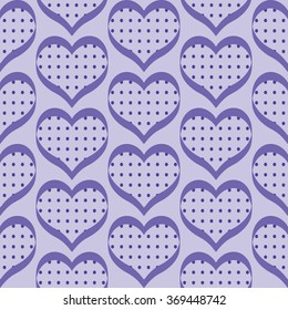 blue retro seamless hearts pattern in vector