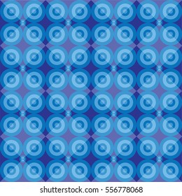 Blue retro seamless pattern with circles blackground
