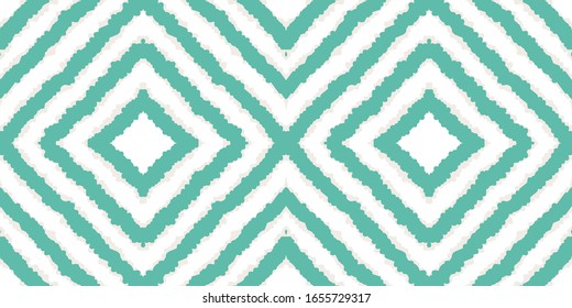 Blue Retro Tie Dye Vector Seamless Pattern. Trendy Tile Navajo Design. Traditional Boho Texture. Blue Batik Navajo Vector Seamless Pattern