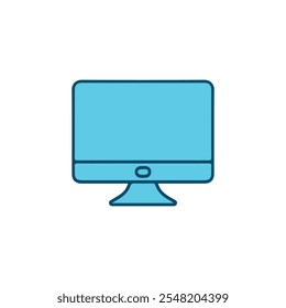Blue Retro TV Vector Drawing: A Nostalgic Design Icon