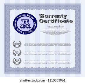  Blue Retro Warranty Certificate template. Customizable, Easy to edit and change colors. Printer friendly. Sophisticated design. 