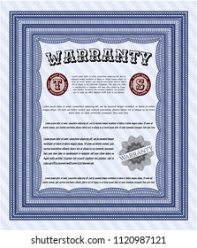 Blue Retro Warranty Certificate template. With quality background. Lovely design. Customizable, Easy to edit and change colors. 