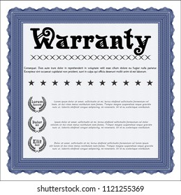 Blue Retro Warranty Certificate template. Perfect design. Printer friendly. Customizable, Easy to edit and change colors. 