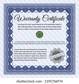 Blue Retro Warranty Certificate template. Printer friendly. Elegant design. Customizable, Easy to edit and change colors. 