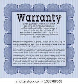 Blue Retro Warranty Certificate template. Complex background. Artistry design. Customizable, Easy to edit and change colors. 