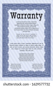 Blue Retro Warranty template. With background. Lovely design. Customizable, Easy to edit and change colors. 