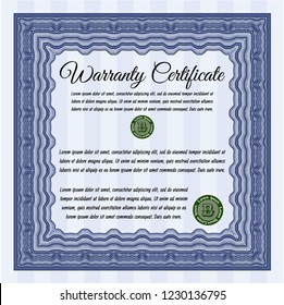 Blue Retro Warranty template. With complex linear background. Sophisticated design. Customizable, Easy to edit and change colors. 