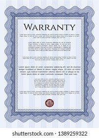 Blue Retro Warranty template. Complex background. Customizable, Easy to edit and change colors. Lovely design. 