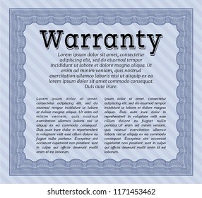 Blue Retro Warranty template. Easy to print. Detailed. Modern design. 