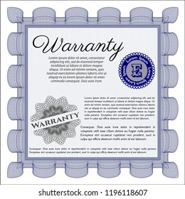 Blue Retro Warranty template. Money style design. Customizable, Easy to edit and change colors. With quality background. 