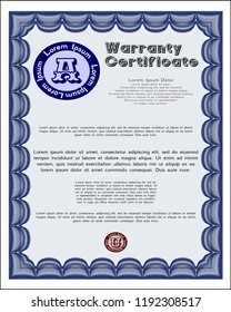 Blue Retro Warranty template. Printer friendly. Customizable, Easy to edit and change colors. Sophisticated design. 