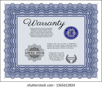 Blue Retro Warranty template. With quality background. Superior design. Customizable, Easy to edit and change colors. 