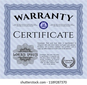 Blue Retro Warranty template. Superior design. With linear background. Customizable, Easy to edit and change colors. 