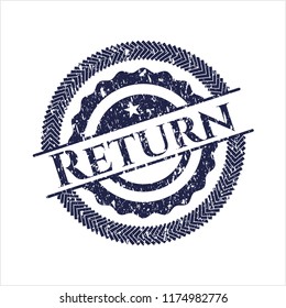 Blue Return distressed grunge stamp