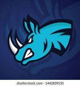 Blue rhino e-sport logo vector