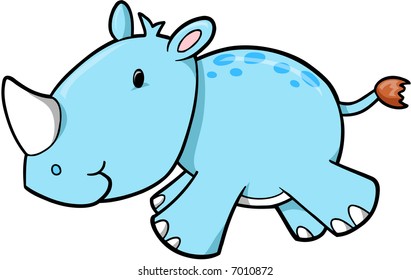 Ilustración del vector rinoceronte azul