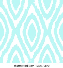 Blue rhombus background. Vector hand drawn seamless pattern