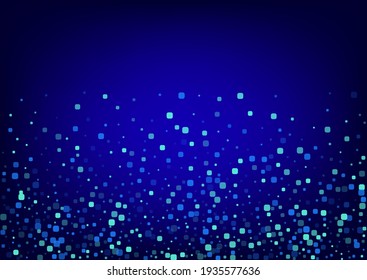Blue Rhombus Carnaval Blue Vector Background. Celebrate Particle Design. Invitation Confetti Wallpaper. Turquoise Falling Texture.