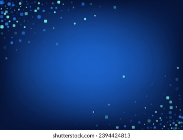 Blue Rhombus Carnaval Blue Vector Background. Abstract Particle Invitation. Effect Confetti Design. Turquoise Invitation Backdrop.