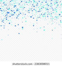 Blue Rhombus Celebrate Vector Transparent Background. Celebration Particle Design. Effect Cell Postcard. Turquoise Invitation Pattern.
