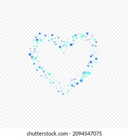 Blue Rhombus Flying Vector Transparent Background. Effect Particle Backdrop. Decoration Confetti Banner. Turquoise Independence Pattern.