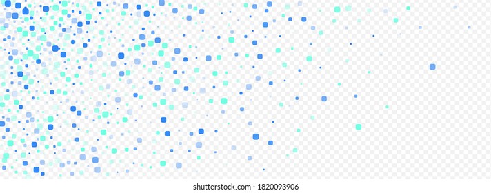 Blue Rhombus Invitation Panoramic Vector Transparent Background. Celebrate Cell Postcard. Decoration Square Pattern. Turquoise Independence Design.