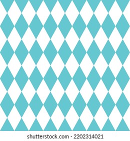 Blue rhombus seamless pattern in flat geometric style for Oktoberfest. Vector illustration of celebration diamond background