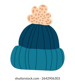 Nó superior gorro com nervuras azuis. Ilustração vetorial
