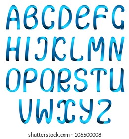 Blue ribbon alphabet set