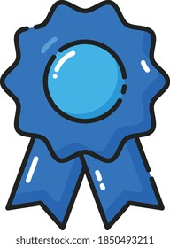 Blue Ribbon Award Filled Outline Icon