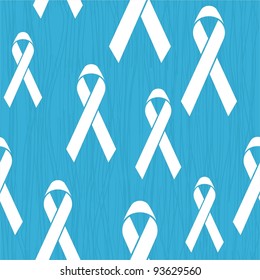 Blue Ribbon Awareness Seamless Background