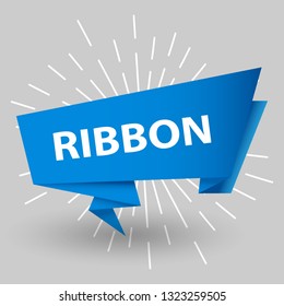 blue ribbon baner icon,ribbon banner and arch banner,ribbon vector banner, on gray background