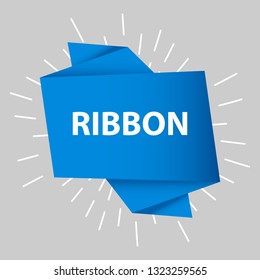 blue ribbon baner icon,ribbon banner and arch banner,ribbon vector banner, on gray background