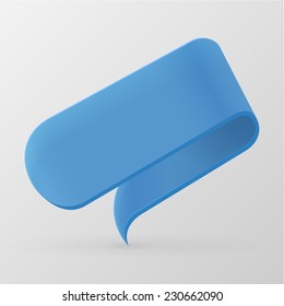 Blue ribbon banner. Design element. Isolated on a gray background. With Space For Text. Vector illustration.