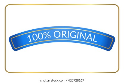 Blue ribbon banner. Retro design decoration element. Flag stripe template. Symbol vintage label, isolated on white background. Vector illustration.