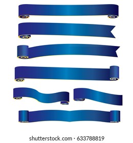 Blue Ribbon Banner Vector Image
