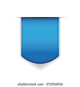 Blue ribbon bookmark vector