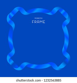 Blue Ribbon border on blue background. 