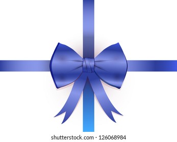 the blue ribbon with a bow