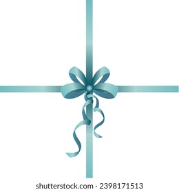 Arco azul para el embalaje de la caja de regalo. Isolación, ilustración vectorial.