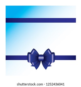 Blue ribbon bow icon vector illustrator for gift wrapping Christmas Special, New Year isolated on white background.