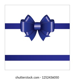 Blue ribbon bow icon vector illustrator for gift wrapping Christmas Special, New Year isolated on white background.