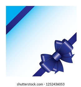 Blue ribbon bow icon vector illustrator for gift wrapping Christmas Special, New Year isolated on white background.