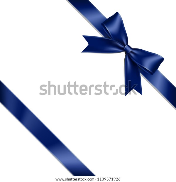白い背景に青いリボンの蝶結び 青いリボンの蝶結びのベクターイラスト グリーティングギフトボウのコンセプト のベクター画像素材 ロイヤリティフリー