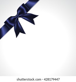Blue ribbon bow lean vector