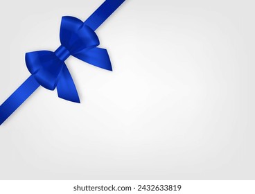 Arco de cinta azul. Ilustración vectorial aislada sobre fondo blanco. 