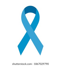 blue ribbon campaign isolated icon vector illustration design