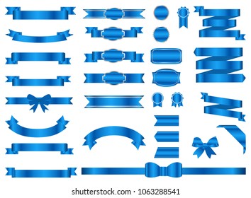 Blue ribbon collection with creative design set
