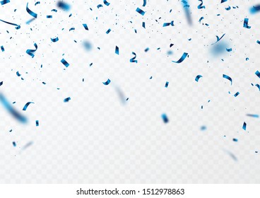 
Blue Ribbon And Confetti Can Be Separated From A Transparent Background