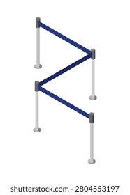 Blue ribbon fence. Simple flat illustration in isometric view.